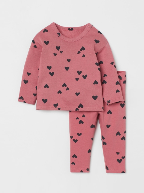 

H&M Girls Pink Printed Clothing Set