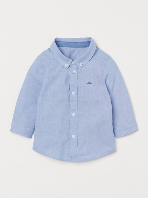 

H&M Boys Blue Solid Cotton Shirt