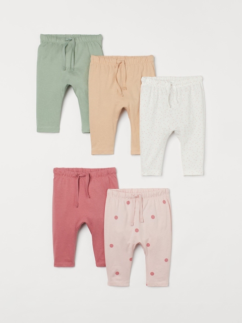 

H&M Boys Pack Of 5 Solid Cotton Trousers, White