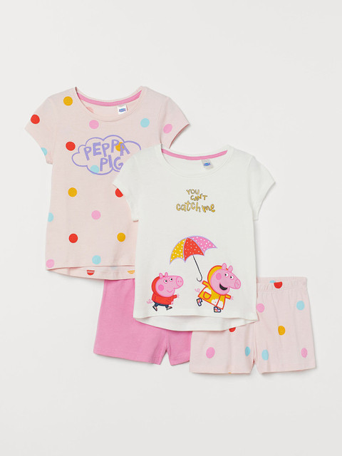 

H&M Girls Pack of 2 Printed Pyjamas, White