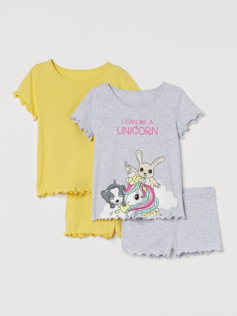 

H&M Girls Pack of 2 Printed Pyjamas, Grey