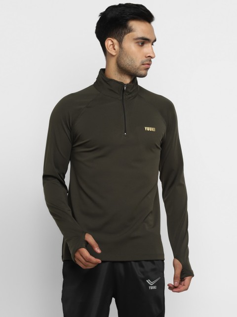 

Yuuki Men Olive Green High Neck T-shirt