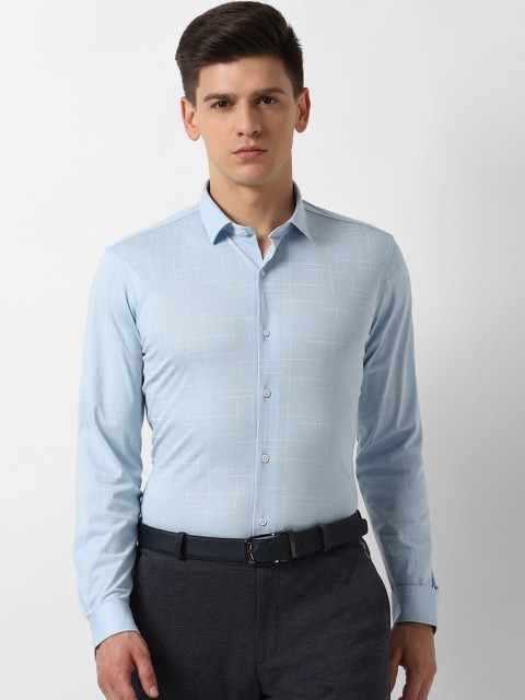 

Louis Philippe Sport Men Blue Self Design Slim Fit Casual Shirt