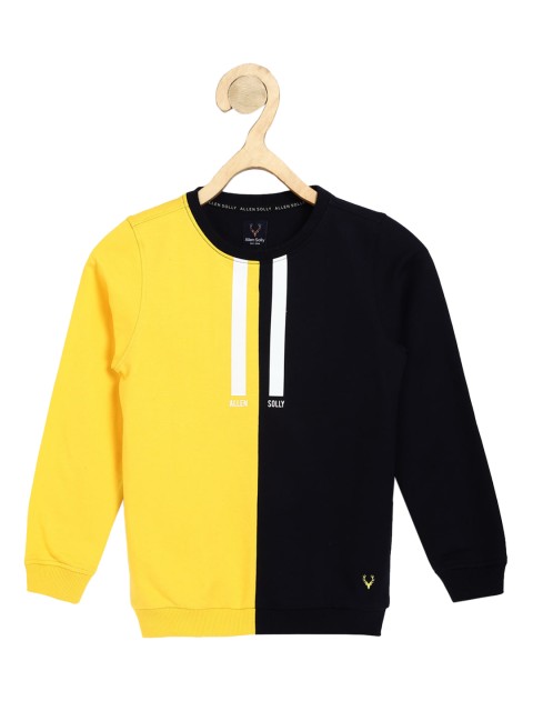 

Allen Solly Junior Boys Yellow & Black Colourblocked Sweatshirt
