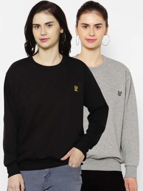 

VIMAL JONNEY Women Pack Of 2 Sweatshirts, Black