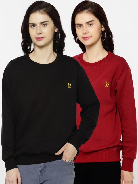 

VIMAL JONNEY Women Pack Of 2 Sweatshirts, Black
