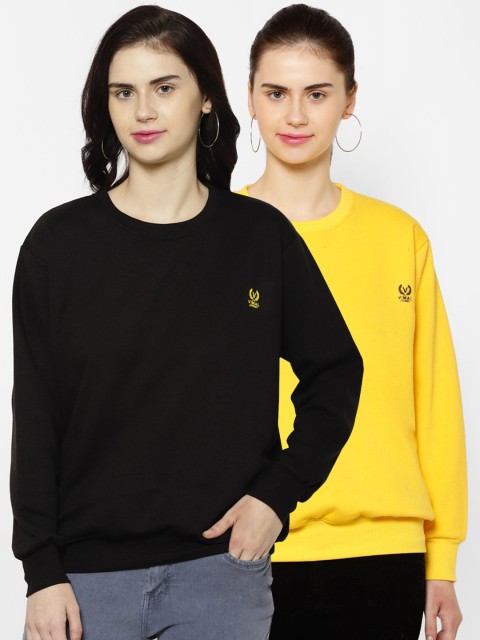 

VIMAL JONNEY Women Pack Of 2 Sweatshirts, Yellow