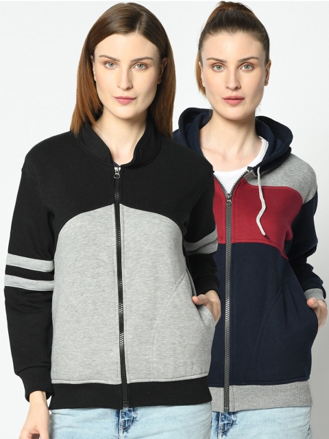 

VIMAL JONNEY Women Pack Of 2 Sweatshirts, Grey