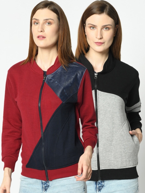 

VIMAL JONNEY Women Pack Of 2 Sweatshirts, Grey