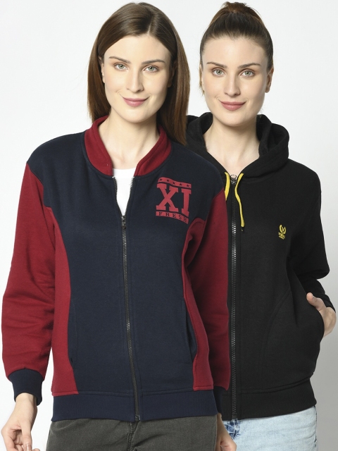 

VIMAL JONNEY Women Pack Of 2 Sweatshirts, Navy blue