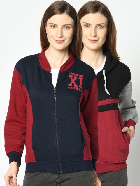 

VIMAL JONNEY Women Pack Of 2 Sweatshirts, Navy blue