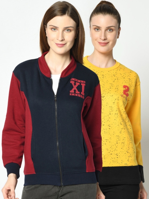 

VIMAL JONNEY Women Pack Of 2 Sweatshirts, Navy blue