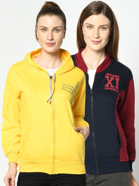 

VIMAL JONNEY Women Pack Of 2 Sweatshirts, Yellow