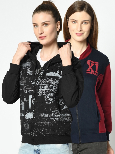 

VIMAL JONNEY Women Pack Of 2 Sweatshirts, Navy blue