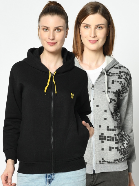 

VIMAL JONNEY Women Pack Of 2 Sweatshirts, Black
