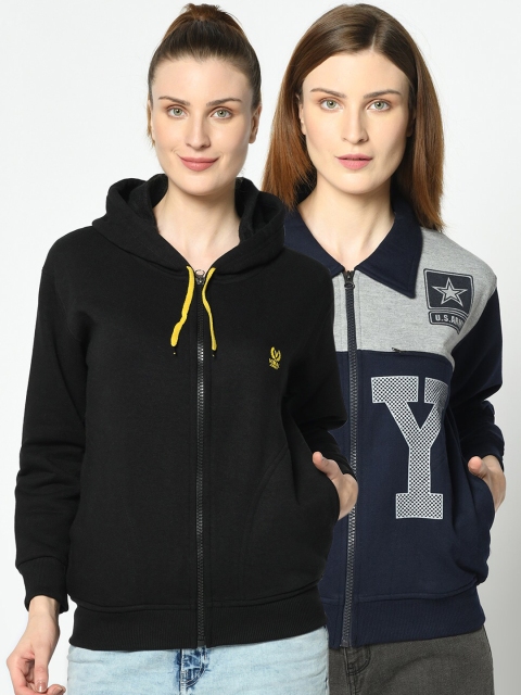 

VIMAL JONNEY Women Pack Of 2 Sweatshirts, Navy blue