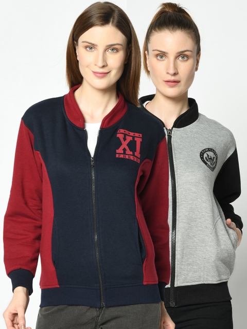 

VIMAL JONNEY Women Pack Of 2 Sweatshirts, Navy blue