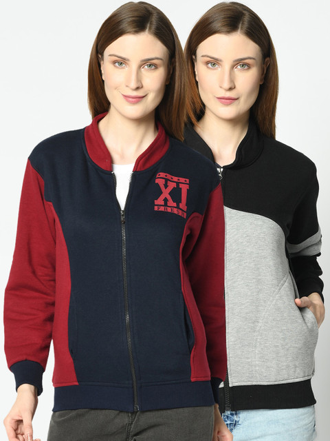 

VIMAL JONNEY Women Pack Of 2 Sweatshirts, Grey