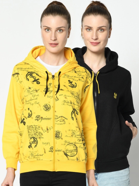 

VIMAL JONNEY Women Pack Of 2 Sweatshirts, Yellow