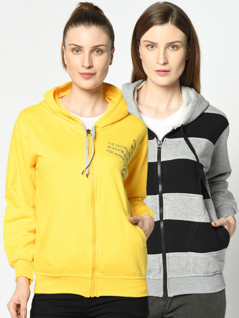 

VIMAL JONNEY Women Pack Of 2 Sweatshirts, Yellow