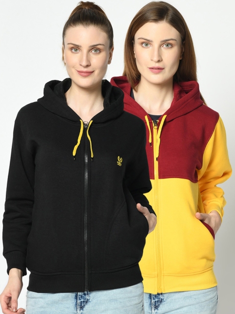 

VIMAL JONNEY Women Pack Of 2 Sweatshirts, Yellow