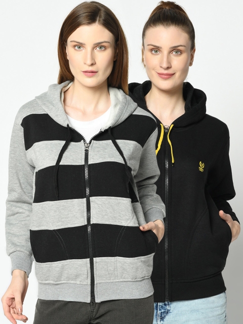 

VIMAL JONNEY Women Pack Of 2 Sweatshirts, Black