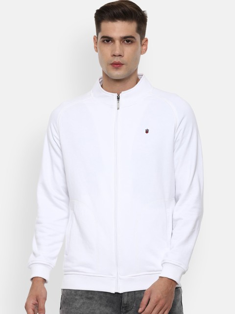 

Louis Philippe Jeans Men White Front-Open Sweatshirt