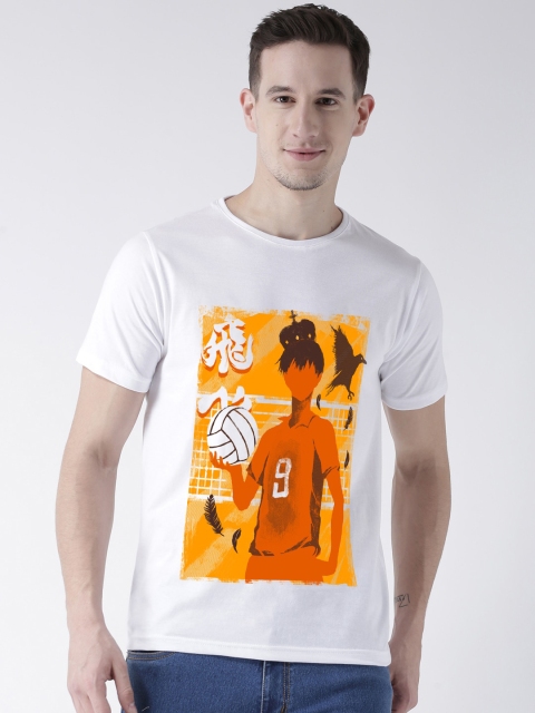 

ComicSense.xyz Men White Printed Cotton T-shirt