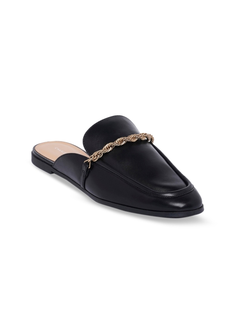 

CHARLES & KEITH Women Black Embellished Mules Flats