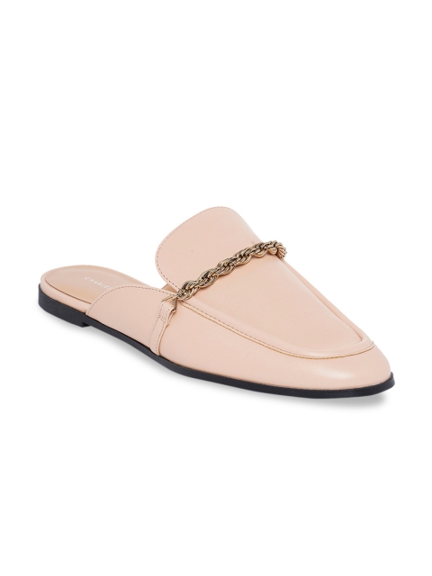 

CHARLES & KEITH Women Beige Embellished Mules