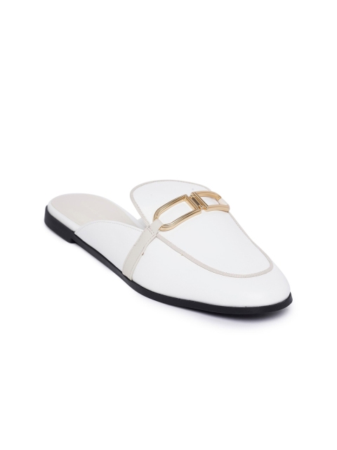 

CHARLES & KEITH Women White Mules Flats