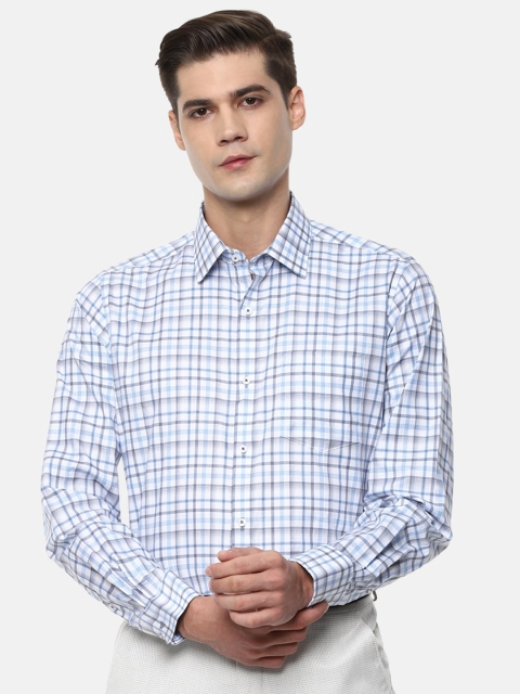 

Van Heusen Men Blue Checked Formal Shirt