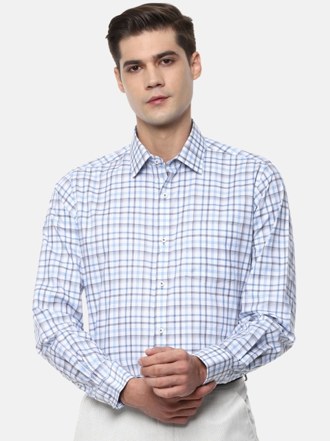 

Van Heusen Men White Checked Pure Cotton Formal Shirt