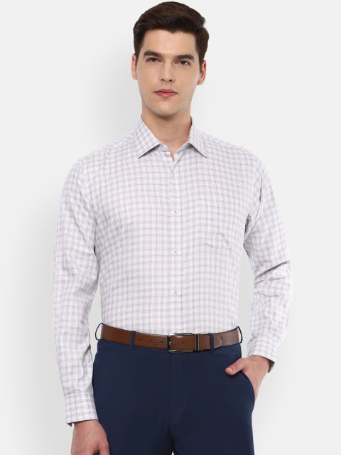 

Van Heusen Men White Checked Pure Cotton Formal Shirt