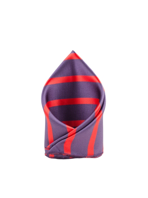

Tossido Men Purple & Red Striped Pocket Square