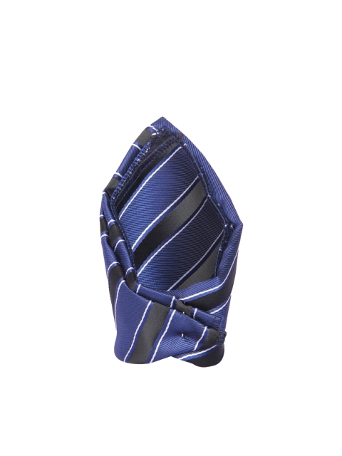 

Tossido Men Blue & Black Woven-Design Pocket Square