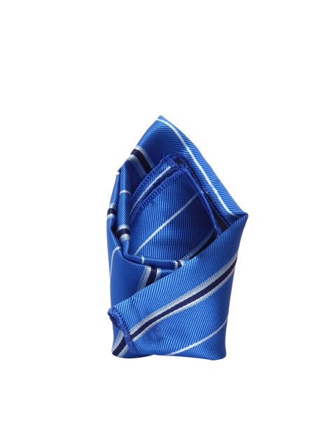 

Tossido Men Blue & Black Woven-Design Pocket Square
