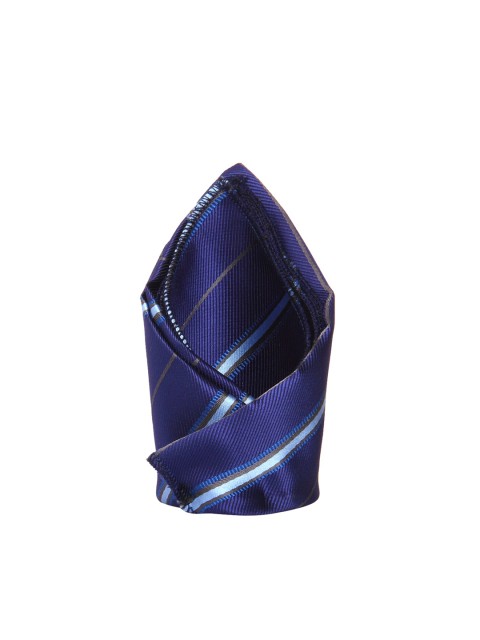 

Tossido Men Blue & Brown Striped Pocket Square