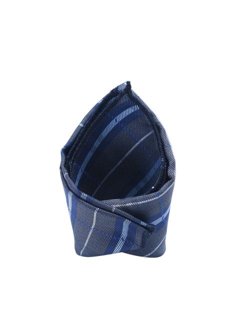 

Tossido Men Blue & Grey Self Striped Pocket Square