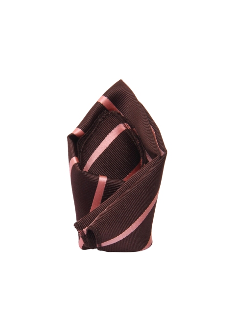 

Tossido Men Brown & Pink Self Striped Pocket Square
