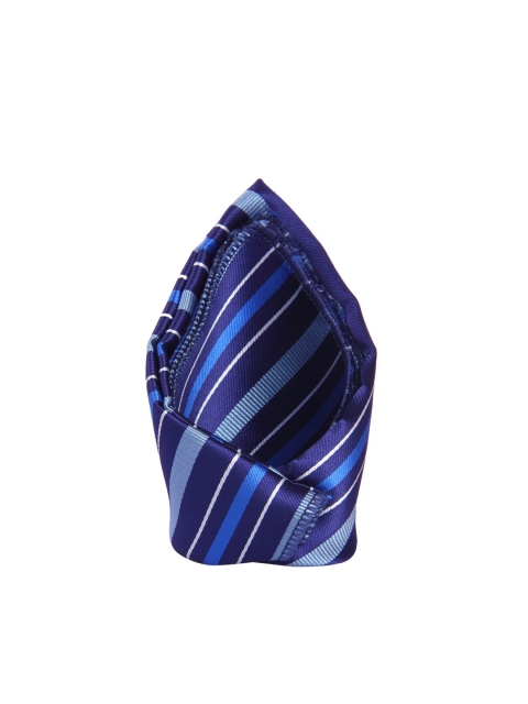 

Tossido Men Blue & White Striped Pocket Square