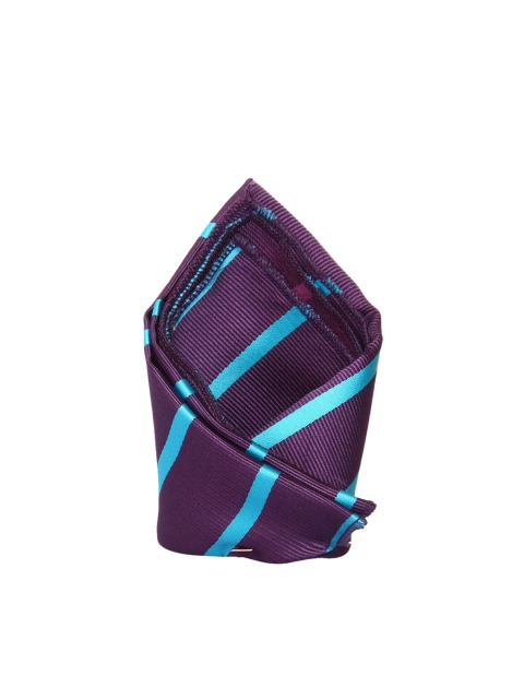 

Tossido Men Purple & Turquoise Blue Self Striped Pocket Square