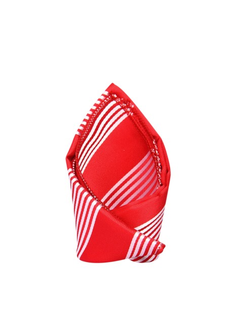 

Tossido Men Red & White Self Striped Pocket Square