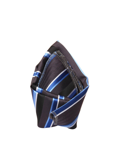

Tossido Men Grey & Blue Self Striped Pocket Square
