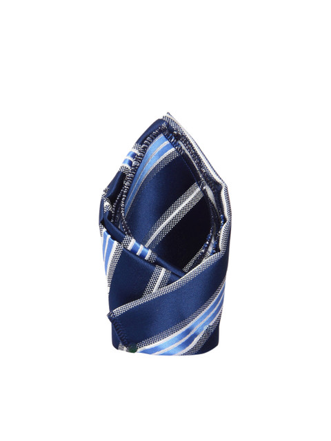 

Tossido Men Blue & White Self Striped Pocket Square