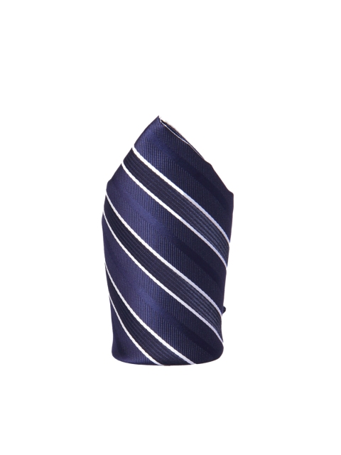 

Tossido Men Navy Blue & White Woven-Design Pocket Square