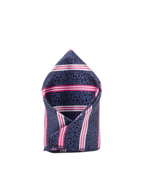 

Tossido Men Blue & Pink Woven Design Pocket Square