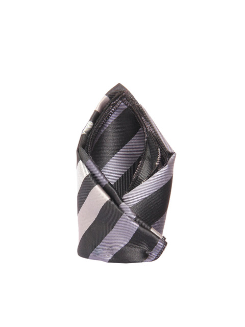 

Tossido Men Black & White Striped Woven Pocket Square