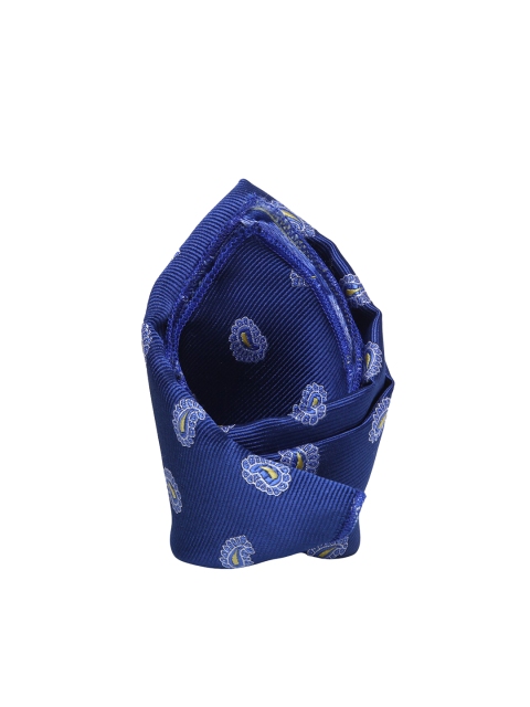 

Tossido Men Blue & White Woven Design Pocket Square