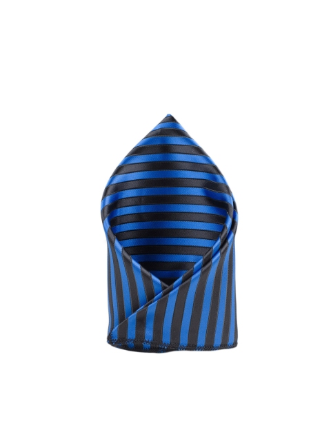 

Tossido Men Blue & Black Woven-Design Pocket Square
